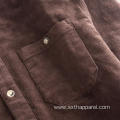 Men's Coffee Color Corduroy Shirt Jacket